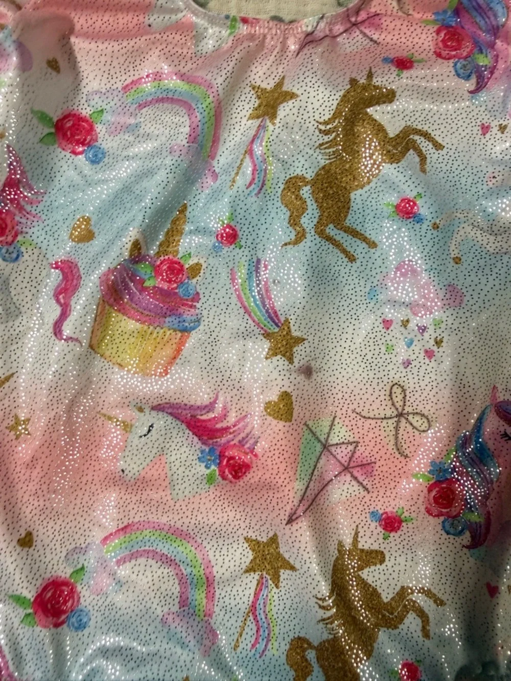 Sparkly Rainbow Long Sleeve Unicorn Gymnastics Leotard